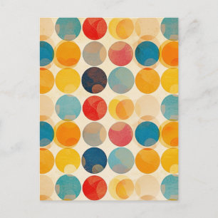 retro polka stippen briefkaart
