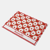 Retro Pomegranate Red Fruit Orchard Patroon Deurmat (Schuin)