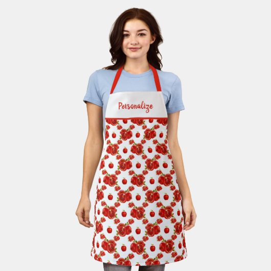 Retro  Pomegranate Red Fruit Patroon Schort (Gedragen)