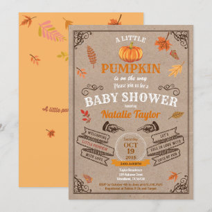 Retro pompoen baby shower uitnodiging vintage