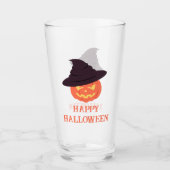 Retro pompoen "Happy Halloween" Glass –  Glas (Voorkant)