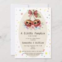 Retro Pompoen Kersen Coquette Herfst Baby shower