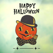  Retro Pompoen met Pijp Gelukkig Halloween Raamsticker (Vel 3)