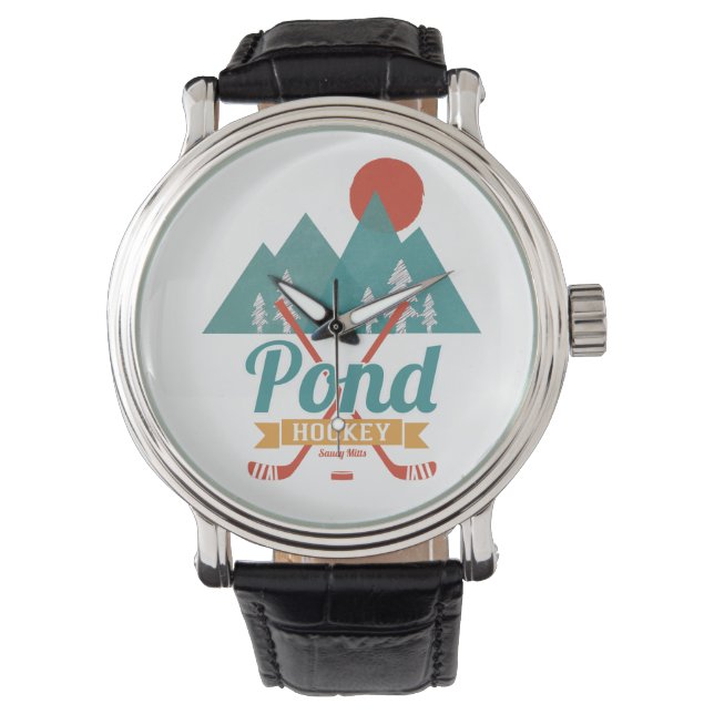 Retro Pond Hockey Horloge (Voorkant)