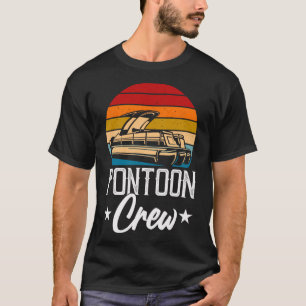 Retro Pontoon Crew Mannen Funny Boat Captain Boati T-shirt