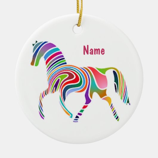 Retro Pony Keramisch Ornament (Voorkant)