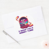 Retro Poochie Dreamscape Ronde Sticker (Envelop)