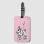 Retro Poodle Bagage Label (Voorkant (verticaal))