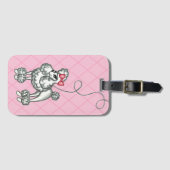 Retro Poodle Bagage Label (Voorkant (horizontaal))