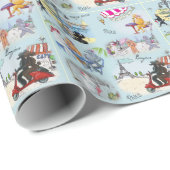 Retro Poodle Collage Cadeaupapier (Rol Hoek)