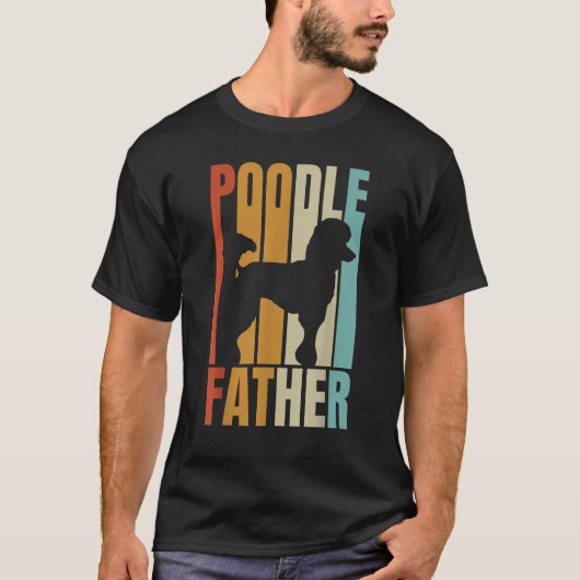 Retro Poodle Father Cool Dog Dad T-shirt (Voorkant)