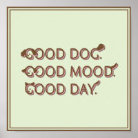 Retro Poodle Goede Hond Goede Stemming Dag Typogra
