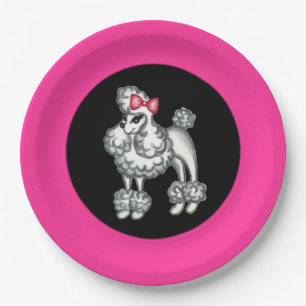 Retro Poodle Party Paper-Borden Papieren Bordje