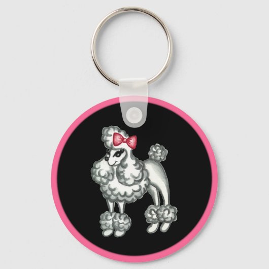Retro Poodle-Sleutelhanger Sleutelhanger (Voorkant)