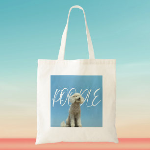 Retro Poodle Zoek naar Blue Sky Art Tote Bag