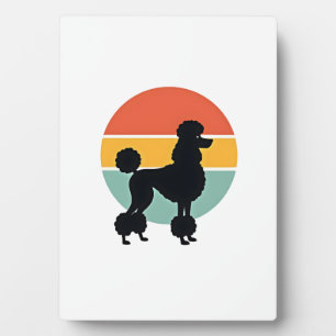 Retro Poodle Zonsondergang Retro Honden Silhouet C Fotoplaat