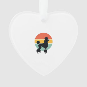 Retro Poodle Zonsondergang Retro Honden Silhouet C Ornament