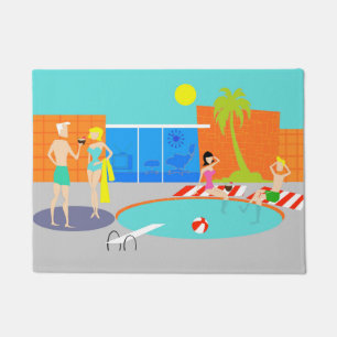 Retro Pool Party Deuren Mat