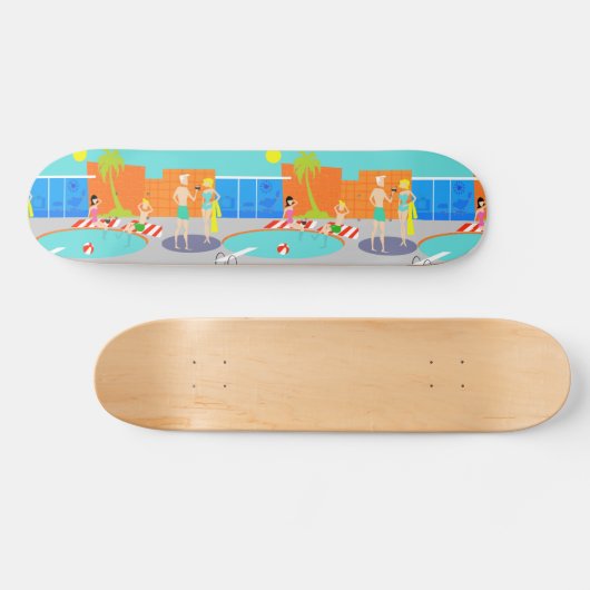 Retro Pool Party Skateboard (Horizontaal)
