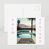 Retro Poolside Zebra Theme Vakantie Personaliseren Briefkaart (Voorkant / Achterkant)