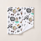Retro Pop 1950 Stijlnostalgische grafische kaart Bad Handdoek (Wasdoekje)