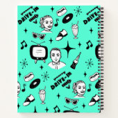 Retro Pop 1950 Stijlnostalgische grafische kaart Notitieboek (Achterkant)