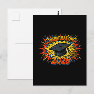 Retro Pop Art Afstuderen 2026 Briefkaart