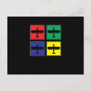 Retro Pop Art Airplane Aircraft Mechanic Aviator Feestdagenkaart