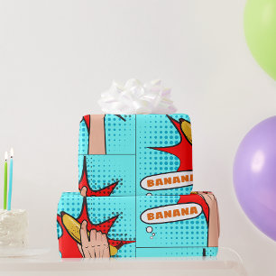 Retro Pop Art Banaan Comic Book Stijl Cadeaupapier