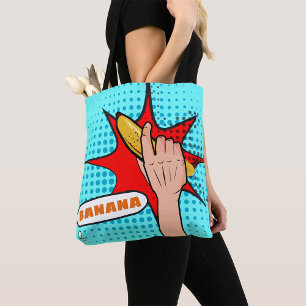 Retro Pop Art Banaan Comic Book Stijl Draagtas