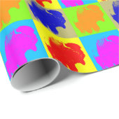 Retro Pop Art Bison Buffalo Kunstwerk Cadeaupapier (Rol Hoek)