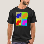 Retro Pop Art Bison Buffalo Kunstwerk T-shirt (Voorkant)