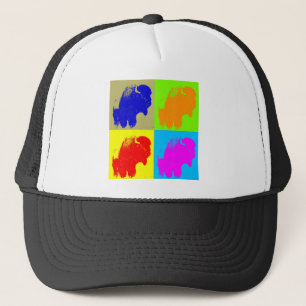 Retro Pop Art Bison Buffalo Kunstwerk Trucker Pet