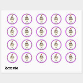 Retro Pop Art Chocolate Ice Cream Sundae Ronde Sticker (Vel)