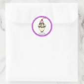Retro Pop Art Chocolate Ice Cream Sundae Ronde Sticker (Tas)