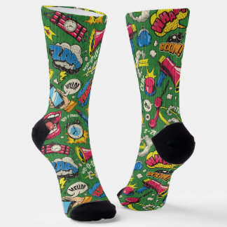 Retro Pop Art Comic Boom Patroon - Noveltysokken Sokken