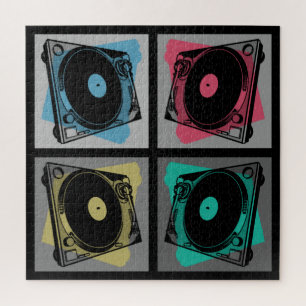 Retro Pop Art Draaitafels Legpuzzel
