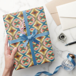 Retro Pop Art Geometrisch Kleurblokpatroon Cadeaupapier