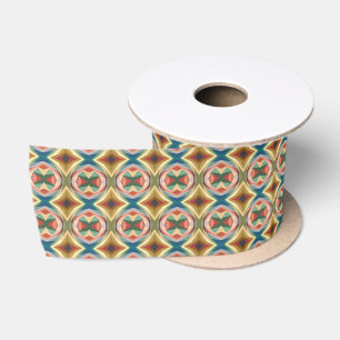 Retro Pop Art Geometrisch Kleurblokpatroon Lint