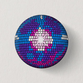 Retro Pop Art Geometrische Gespiegelde Discobal Ronde Button 3,2 Cm