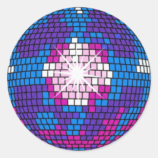 Retro Pop Art Geometrische Gespiegelde Discobal Ronde Sticker