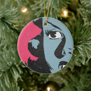 Retro Pop Art - Geschokte Vrouw Keramische Versier Keramisch Ornament