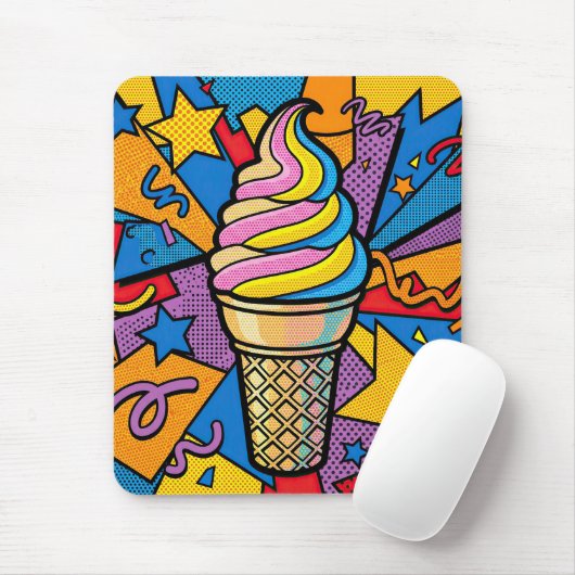 Retro Pop Art Ijsje Muismat (Met muis)
