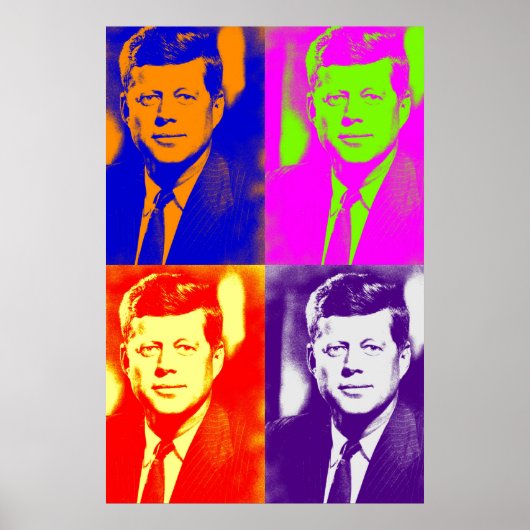 Retro Pop Art JFK John F. Kennedy Poster (Voorkant)