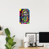 Retro Pop Art Jukebox Poster (Thuiskantoor)