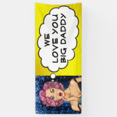 Retro Pop Art  Lady Big Daddy Banner (Verticaal)