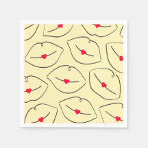 Retro Pop Art Lips & Heart Sunshine Yellow