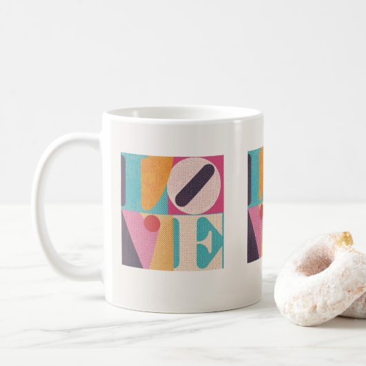Retro Pop Art LOVE – Valentine’s Day Coffee Mug (Avec donut)