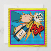 Retro Pop Art Party, Nouvel An, Invitation (Devant)