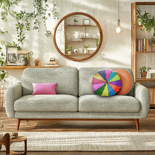 Retro Pop Art Patchwork Rond Kussen